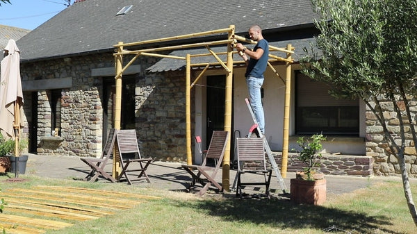 How to Build a DIY Bamboo Pergola with a Bamboo Splitter ? Tutorial